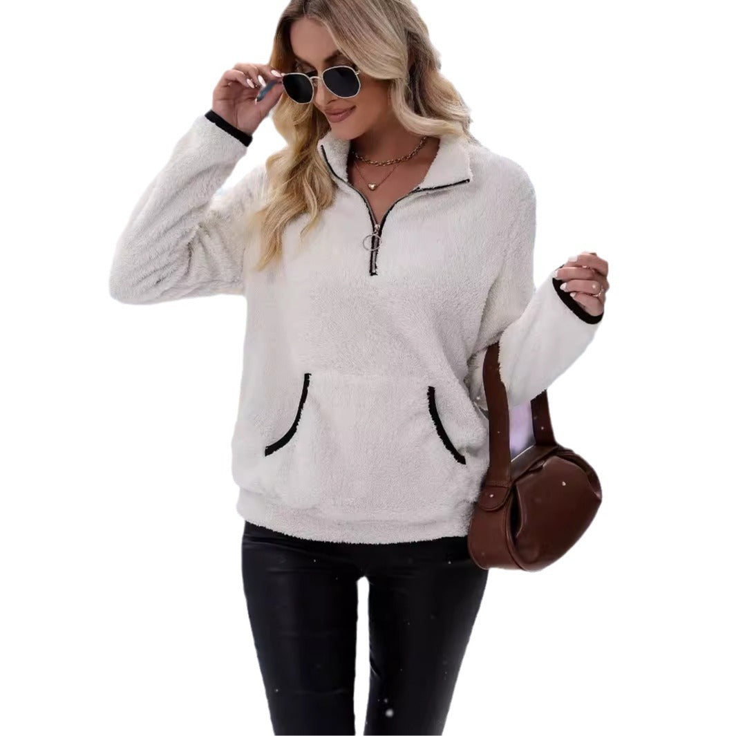 Jessica™ | Pull zippé mi-hauteur en peluche