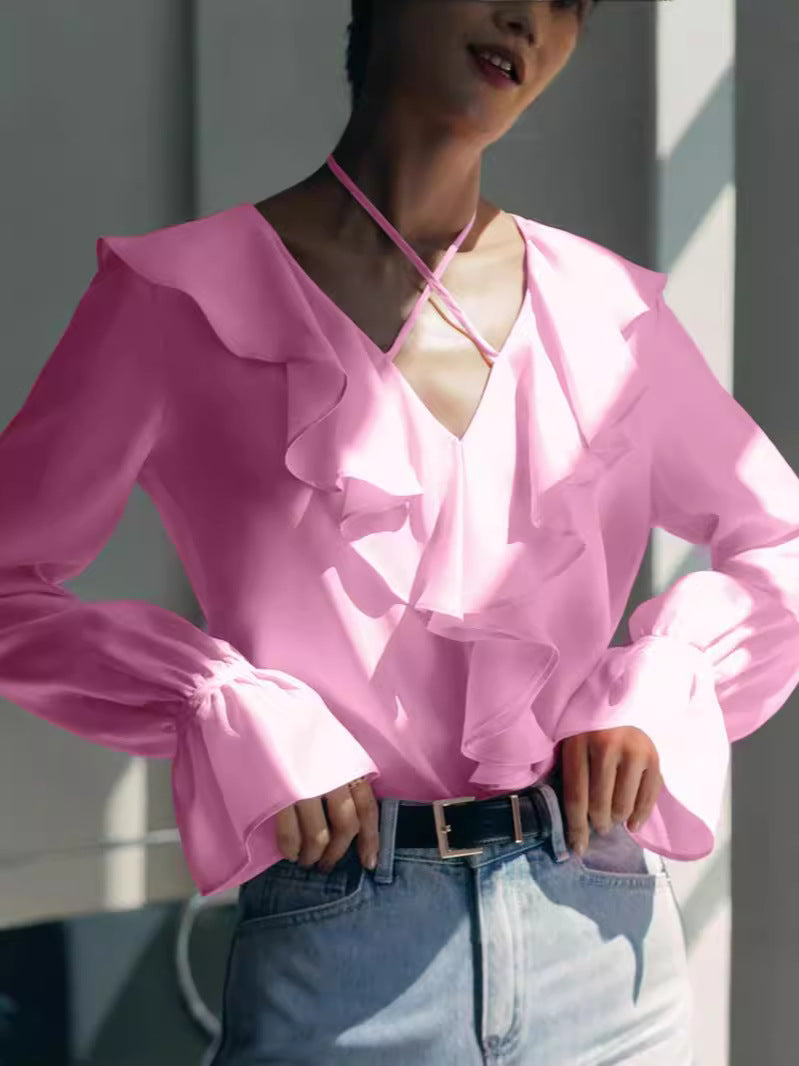 Élisa | Blouse à Volants et Manches Bouffantes