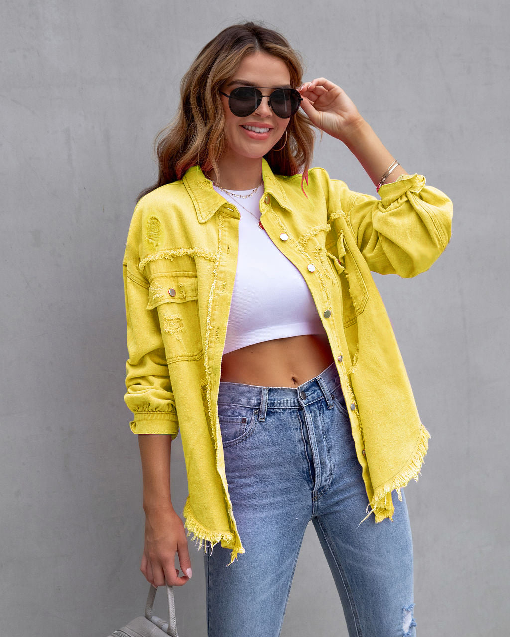 Laurine | Veste en Jean Déchirée et Ample