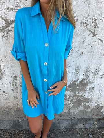 Camille | Robe Chemise Décontractée à Manches Courtes