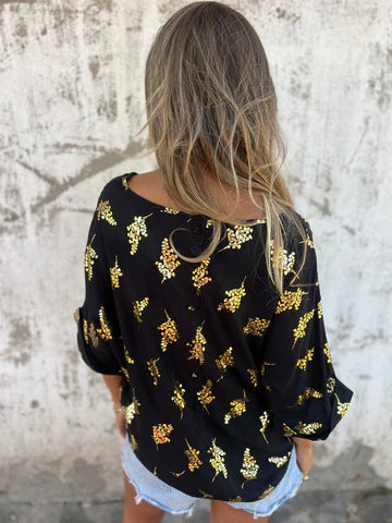 Lila | T-shirt Imprimé Doré Décontracté