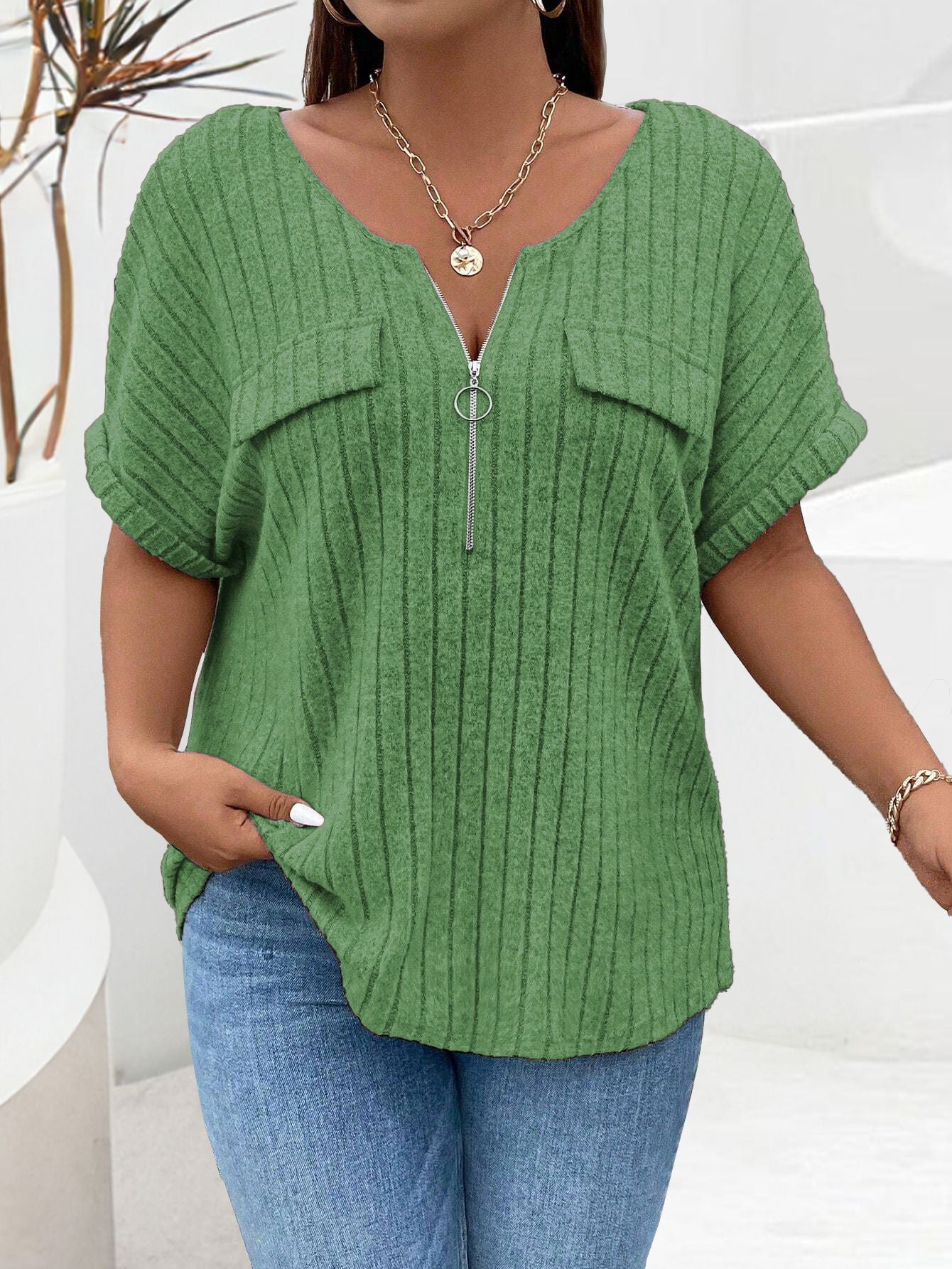 Nova™ | Pull Élégant à Col V Zippé