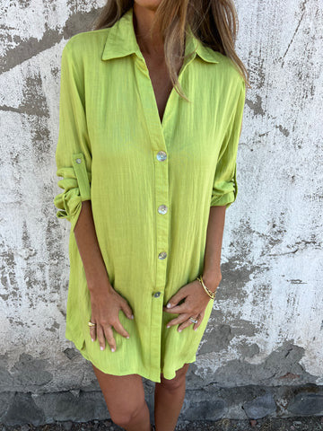 Camille | Robe Chemise Décontractée à Manches Courtes