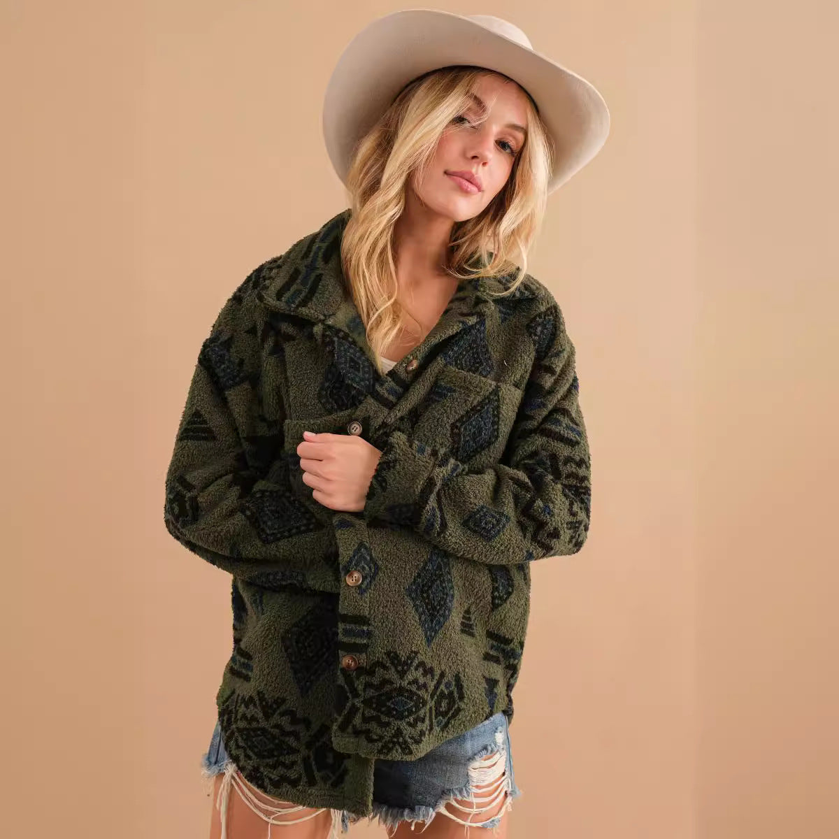 Fiona™ | Veste Élégante à Revers en Peluche