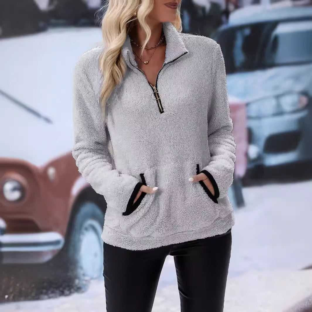 Jessica™ | Pull zippé mi-hauteur en peluche