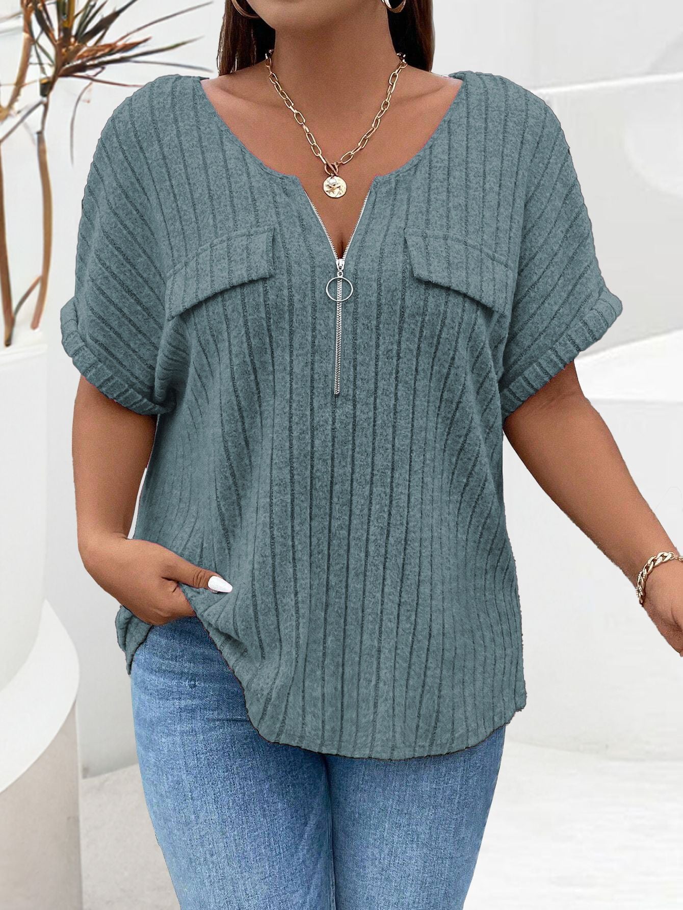 Nova™ | Pull Élégant à Col V Zippé