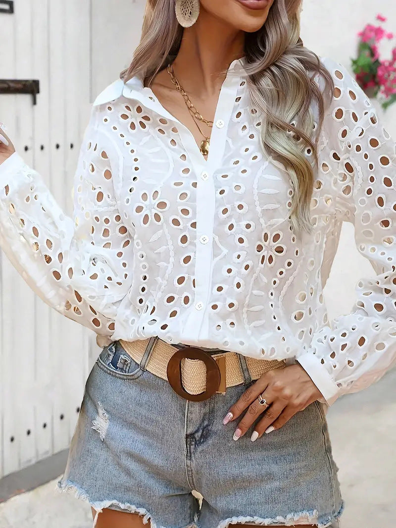 Camille | Chemise à Manches Bouffantes et Col Classique