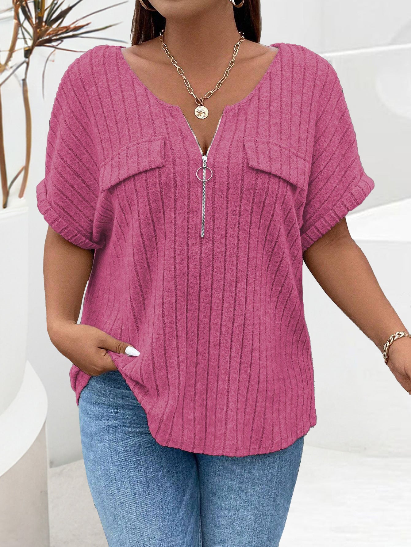 Nova™ | Pull Élégant à Col V Zippé