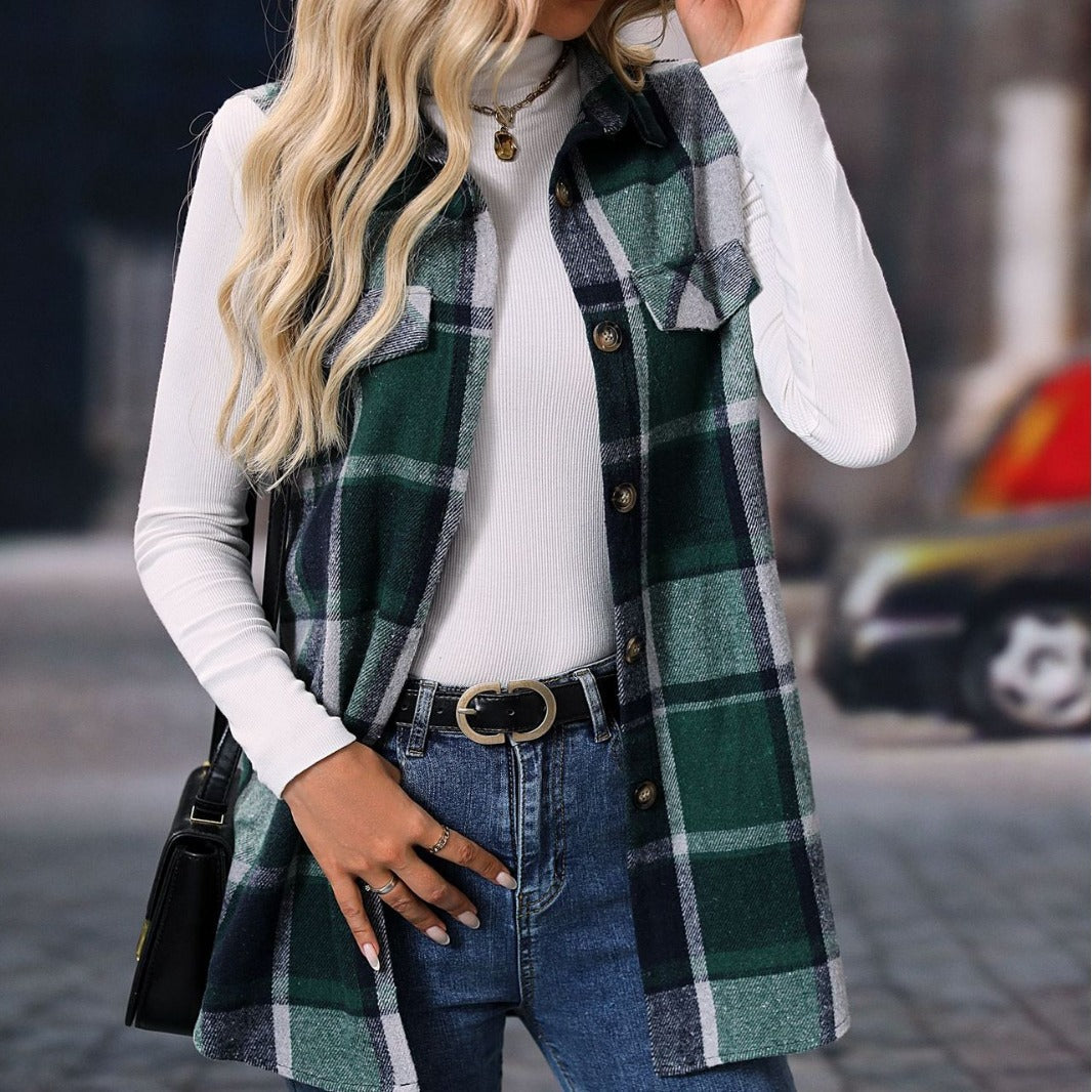 Monique™ | Cardigan Élégant à Carreaux