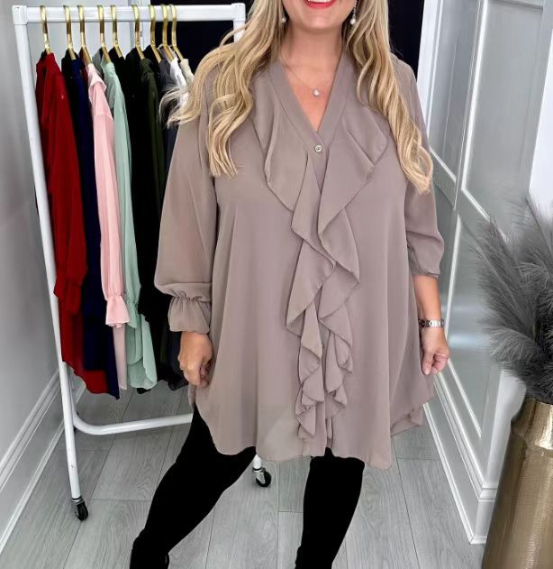 Victoria | Blouse Élégante à Volants et Col V