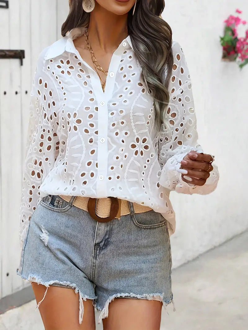 Camille | Chemise à Manches Bouffantes et Col Classique