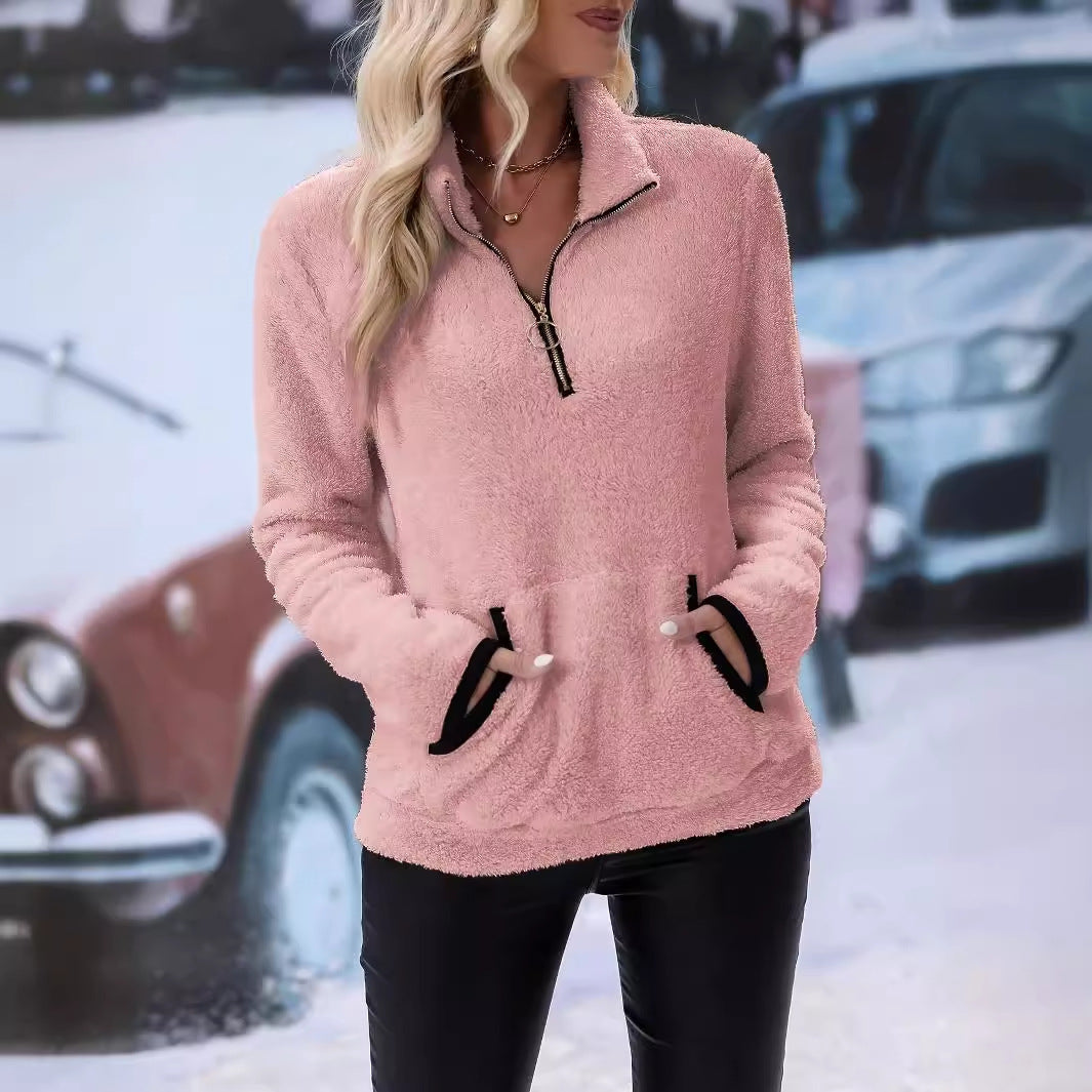 Jessica™ | Pull zippé mi-hauteur en peluche