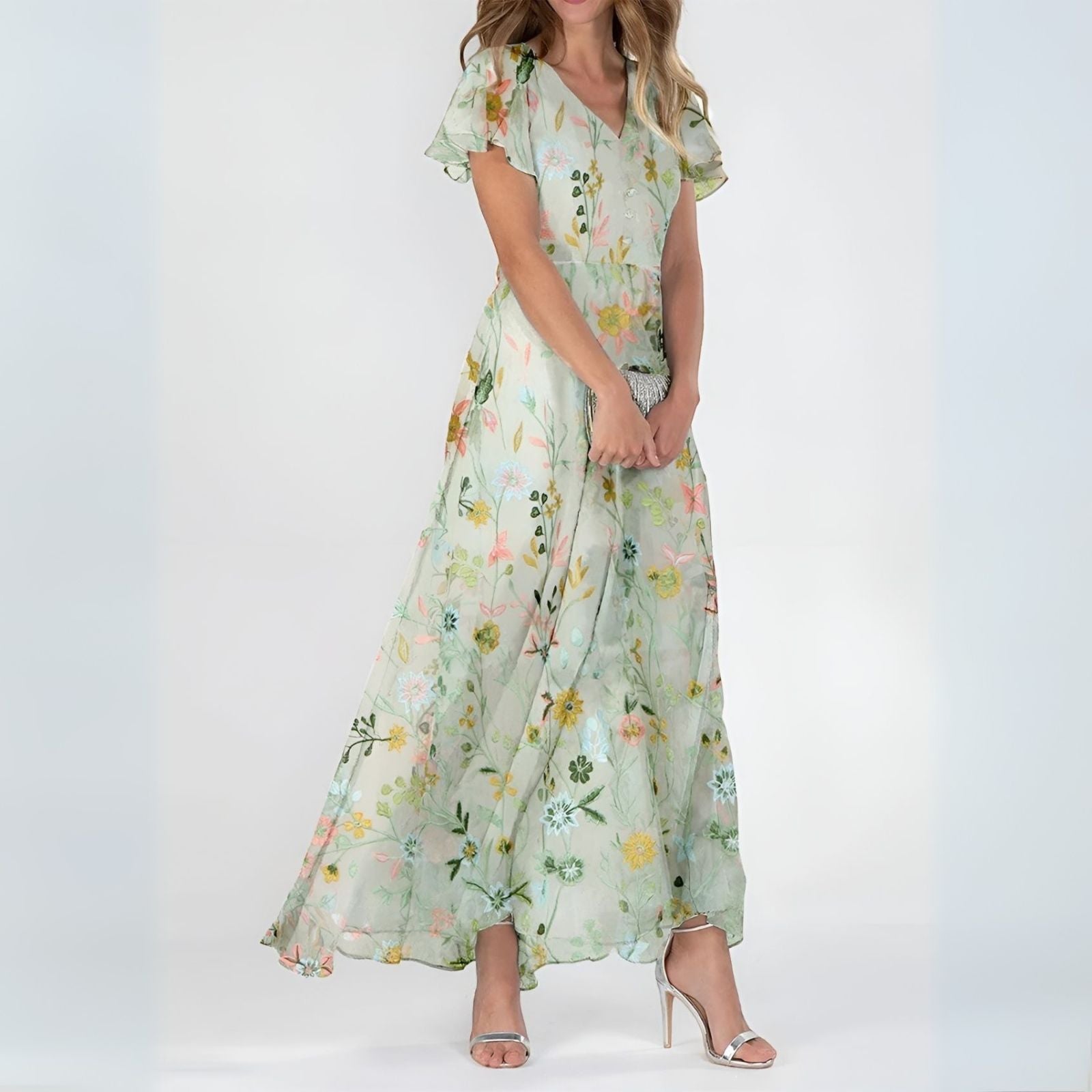 Mirena | Robe Longue Fleurie & Charme Romantique