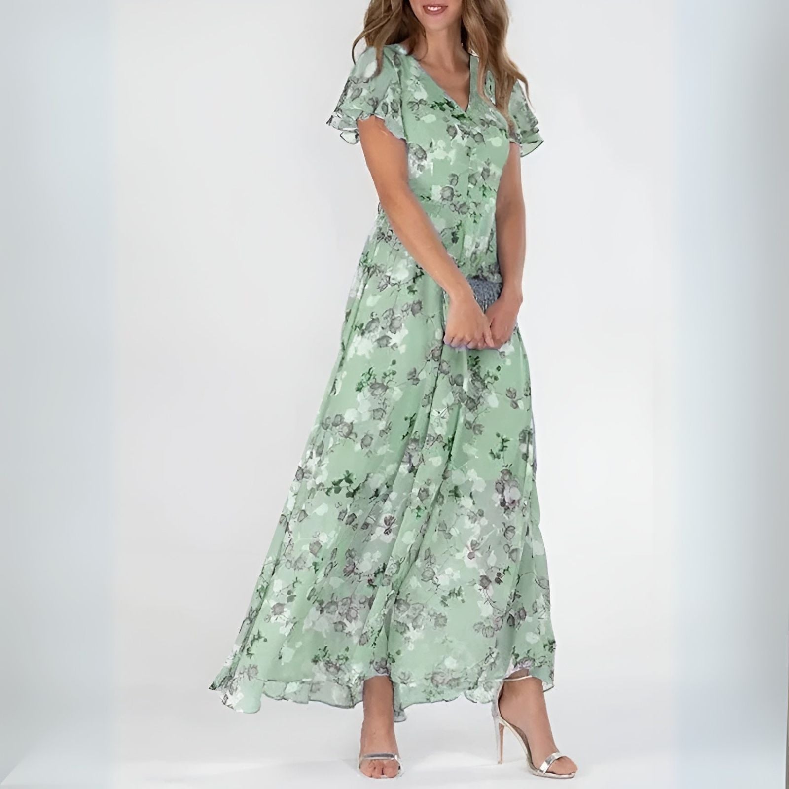 Mirena | Robe Longue Fleurie & Charme Romantique