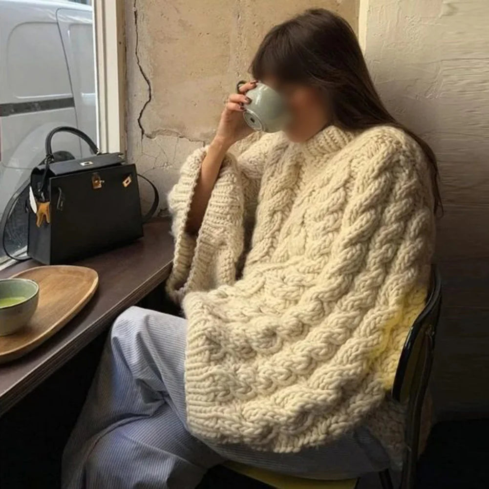 Élodie | Pull Maille Torsadée Oversize
