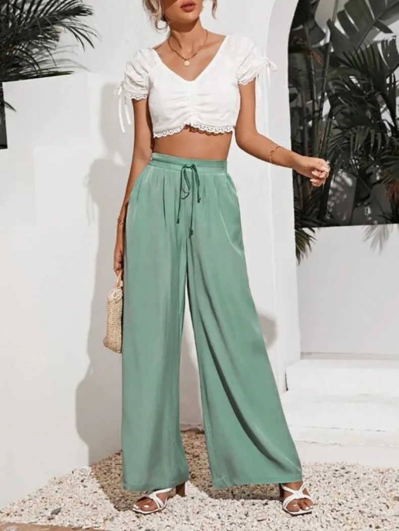 Manon | Pantalon Large Taille Haute
