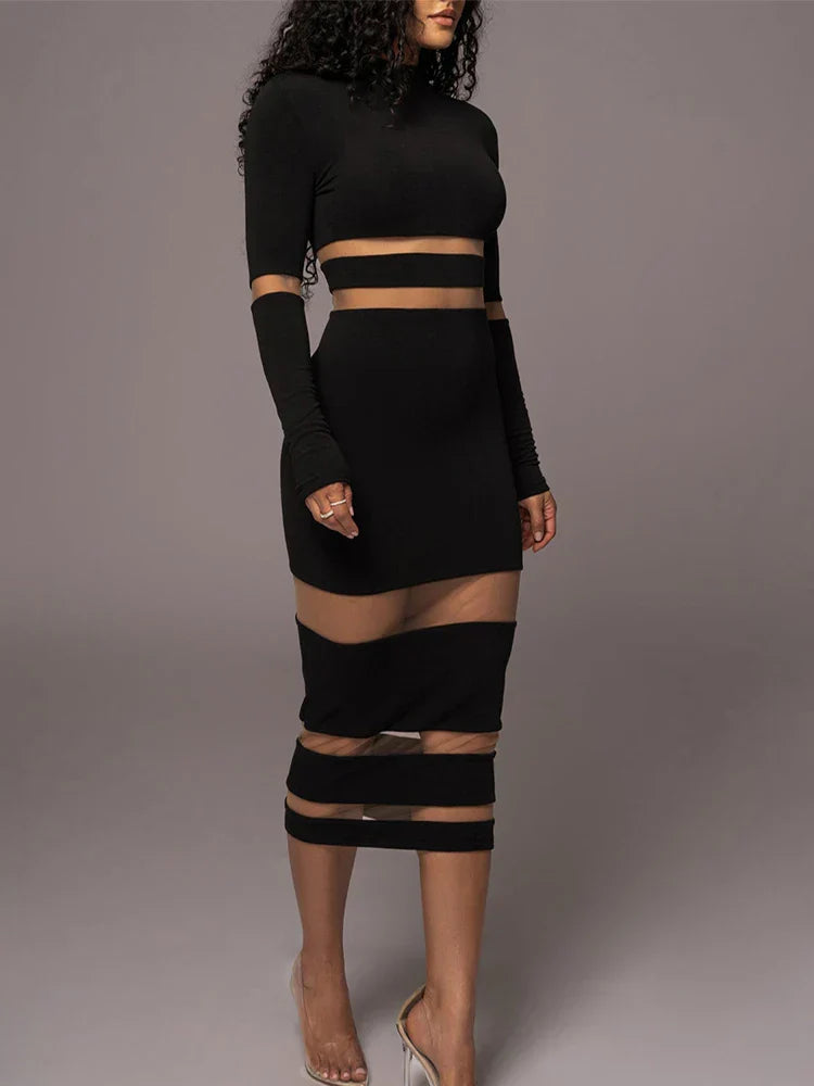 Naomi | Robe Moulante à Détails Transparents