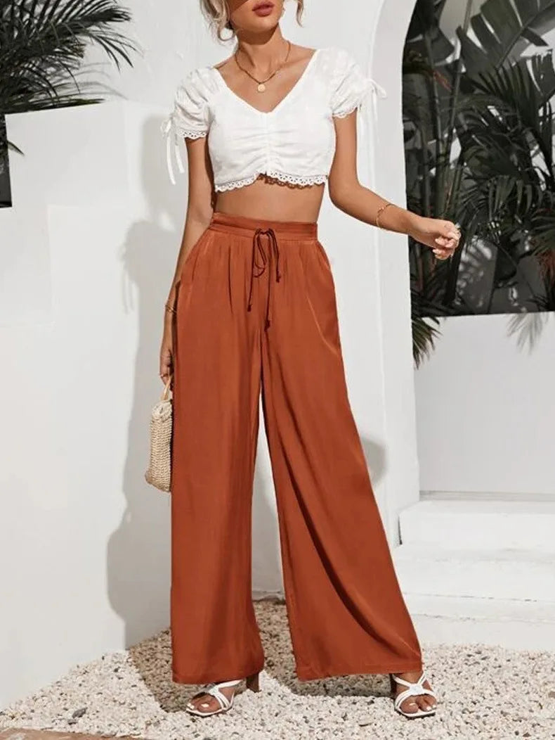 Manon | Pantalon Large Taille Haute