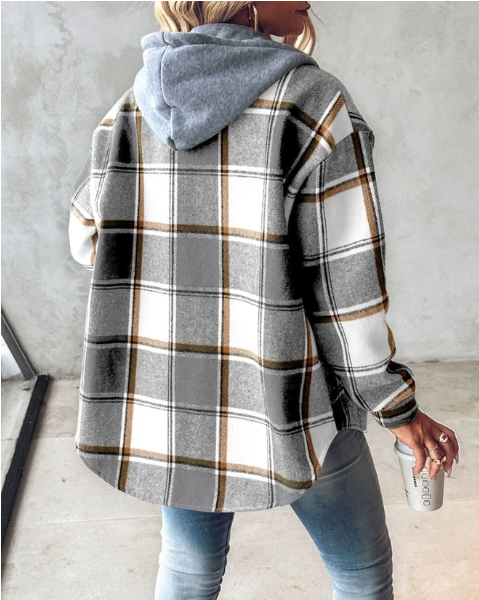 Juli™ | Veste Élégante à Revers à Carreaux