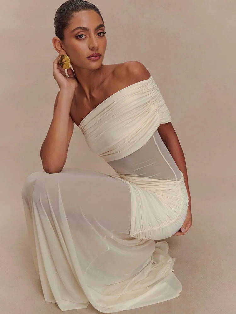 Soraya | Robe Drapée & Élégance Pure