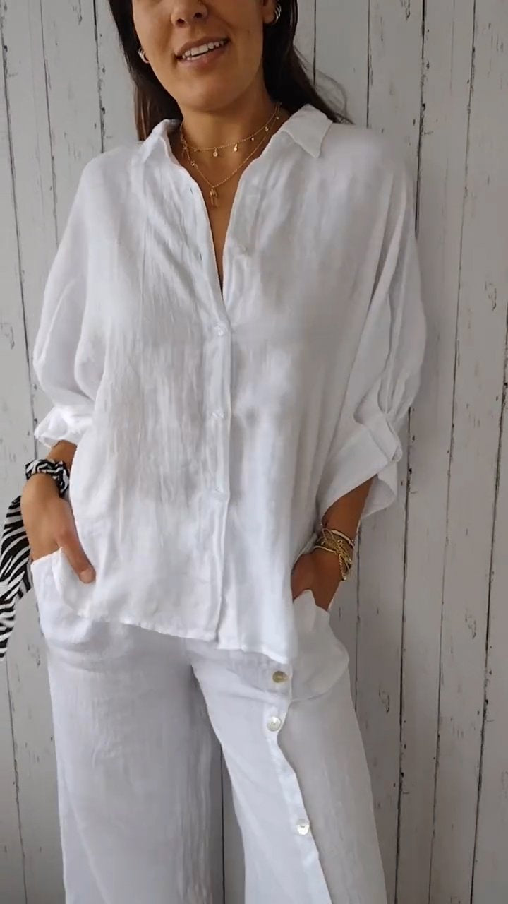 Nina | Chemise Coton et Lin à Nouer dans le Dos