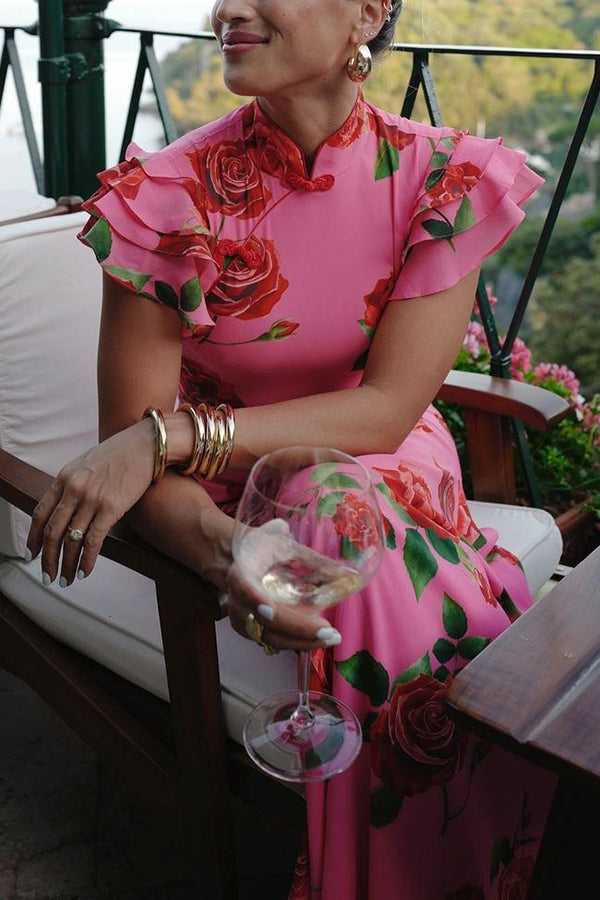 Meilin | Robe Maxi Fleurie Style Cheongsam