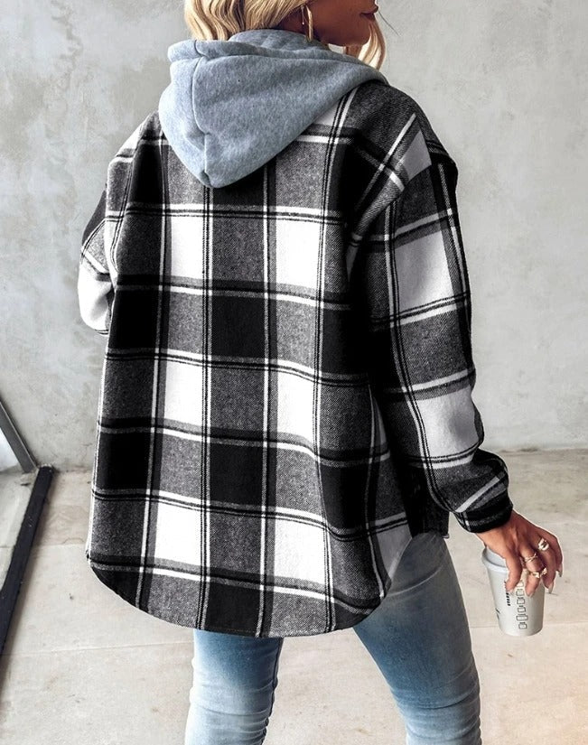 Juli™ | Veste Élégante à Revers à Carreaux