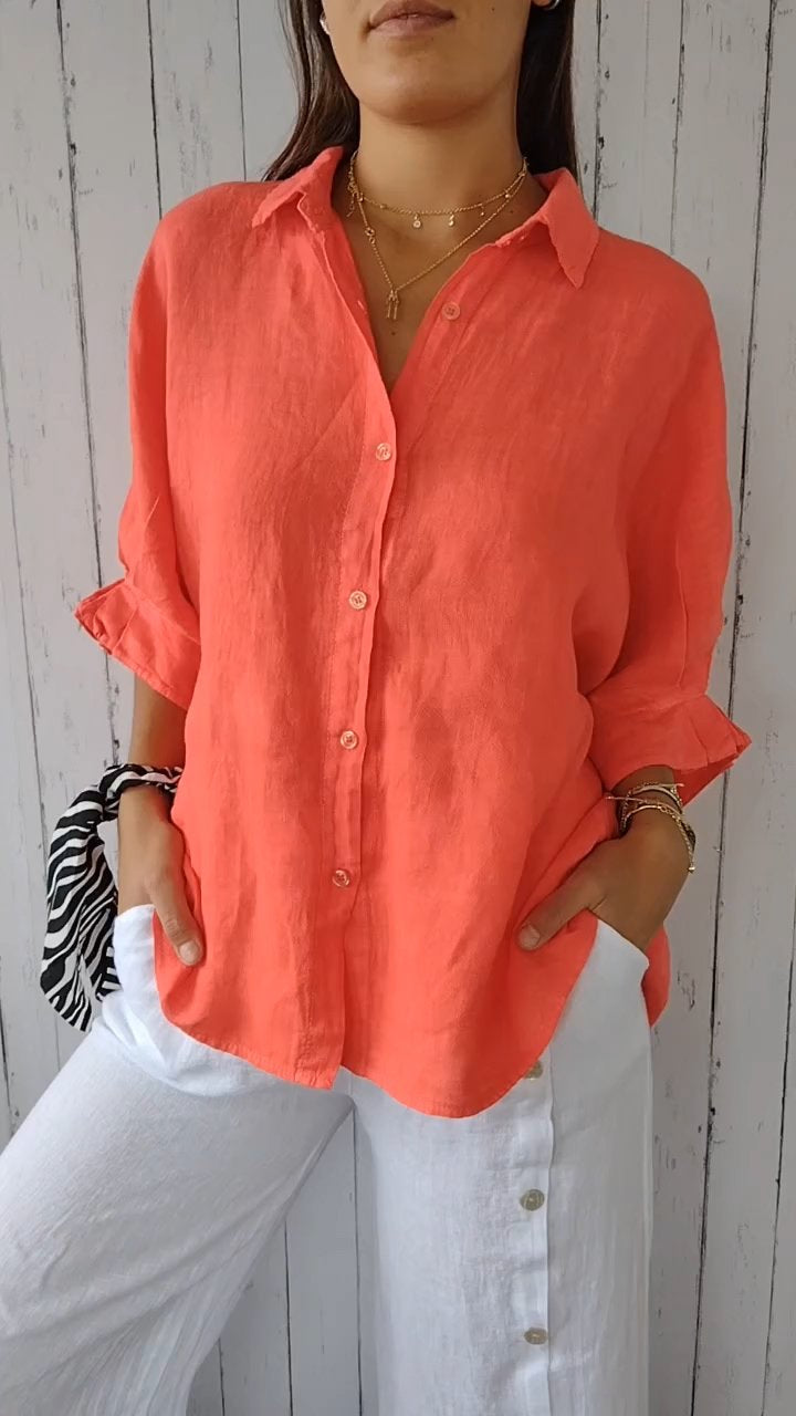 Nina | Chemise Coton et Lin à Nouer dans le Dos