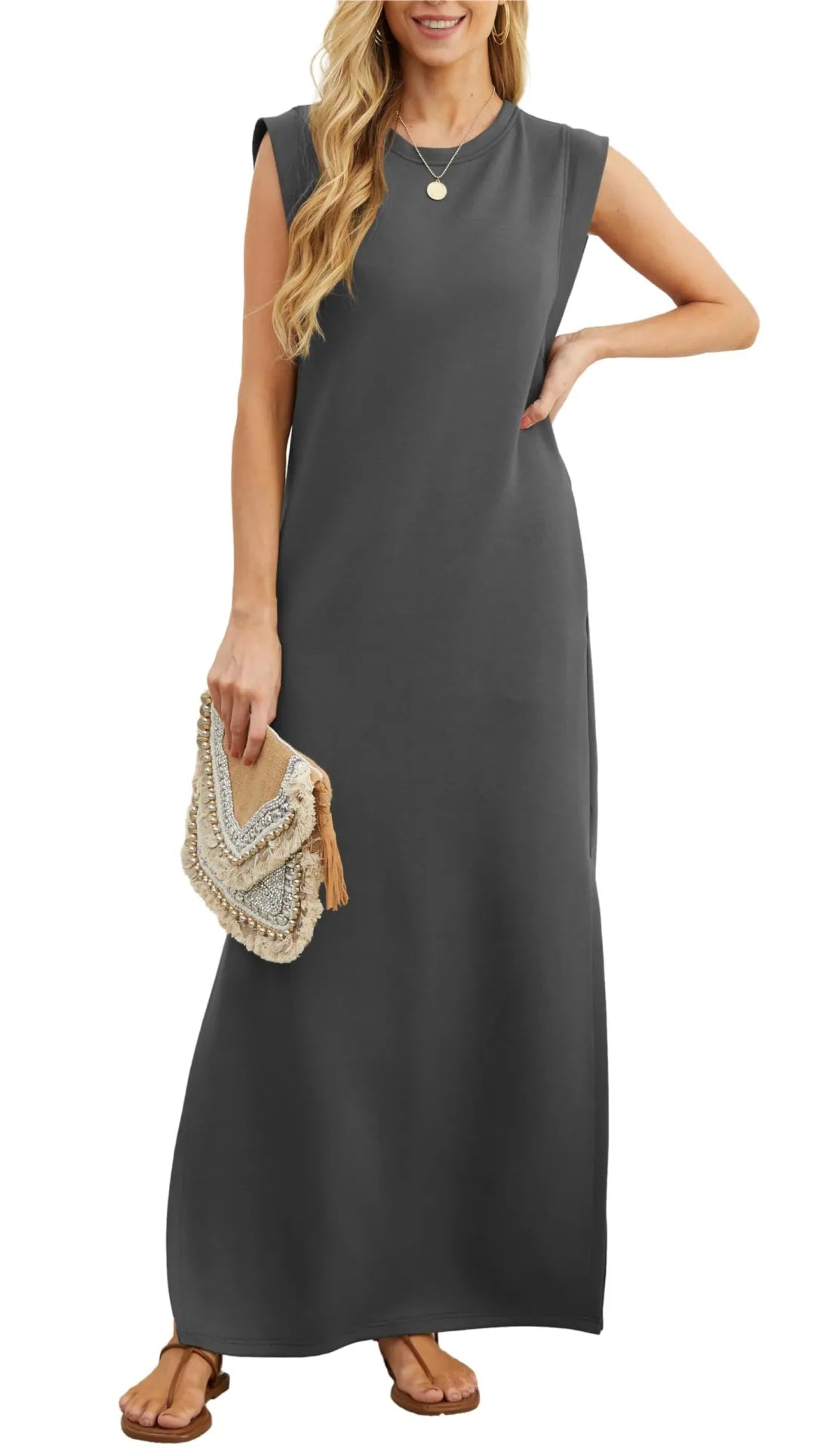 Maelis | Robe Maxi Fendue Décontractée