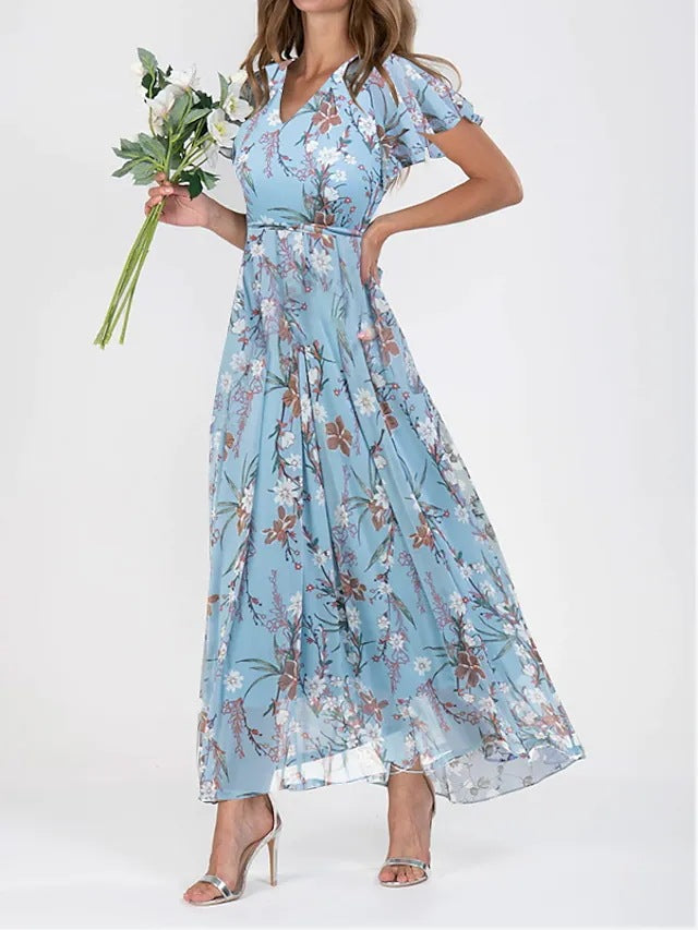 Mirena | Robe Longue Fleurie & Charme Romantique