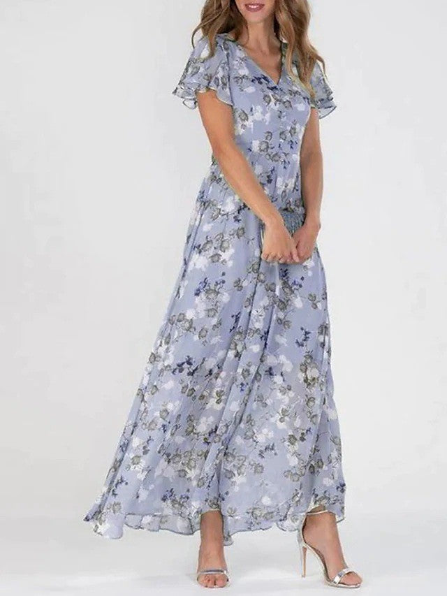 Mirena | Robe Longue Fleurie & Charme Romantique