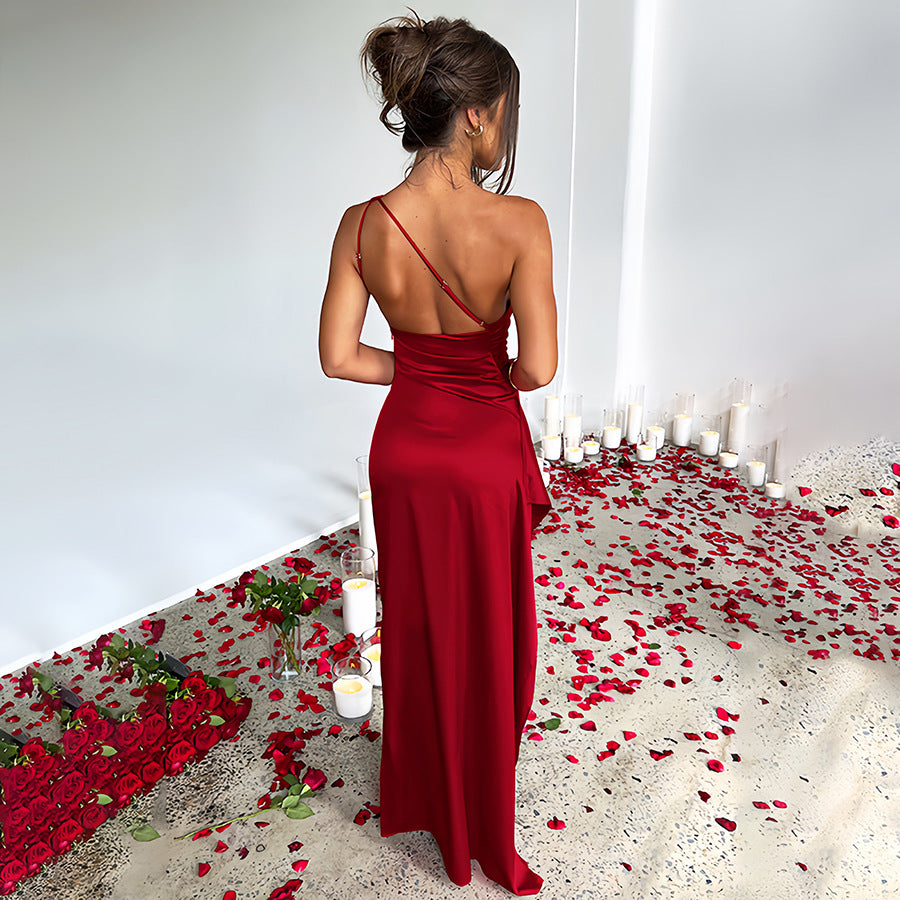 Maïssa | Robe Fendue Noire & Silhouette Sculptée