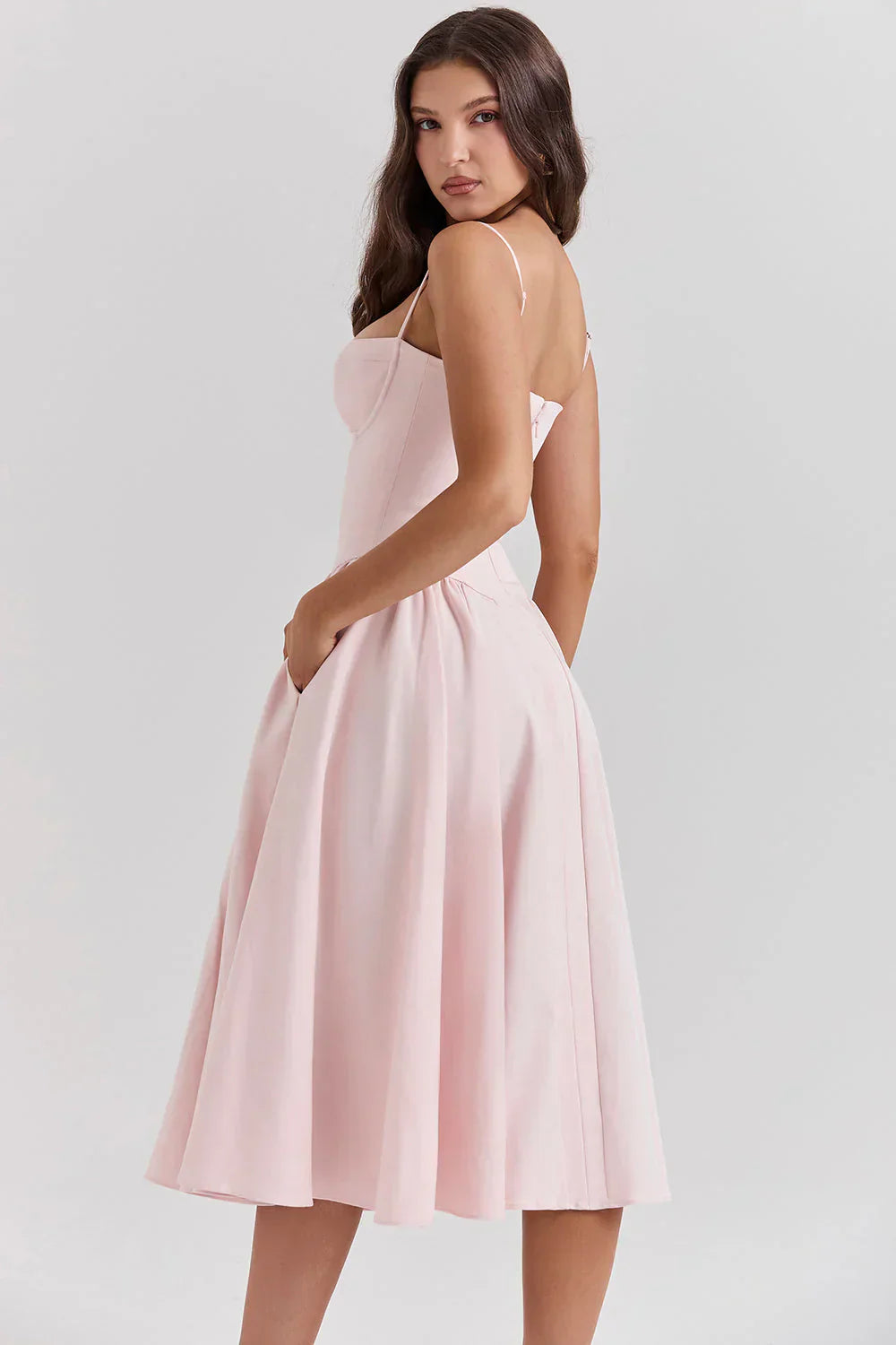Sabine | Robe Corset Élégante à Fines Bretelles
