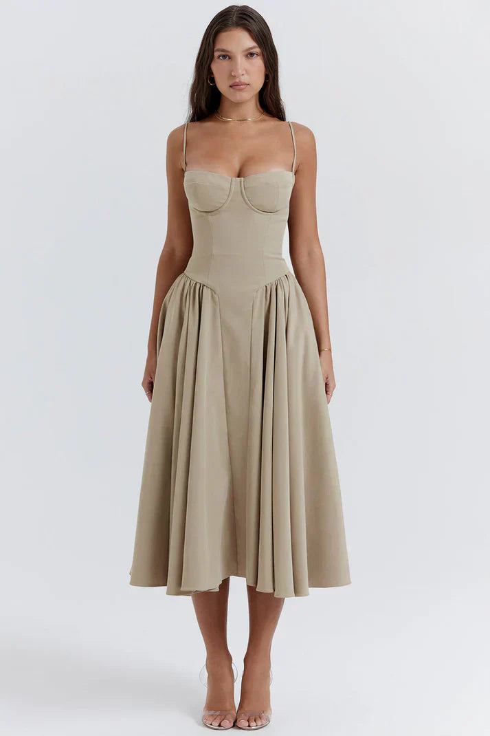 Sabine | Robe Corset Élégante à Fines Bretelles
