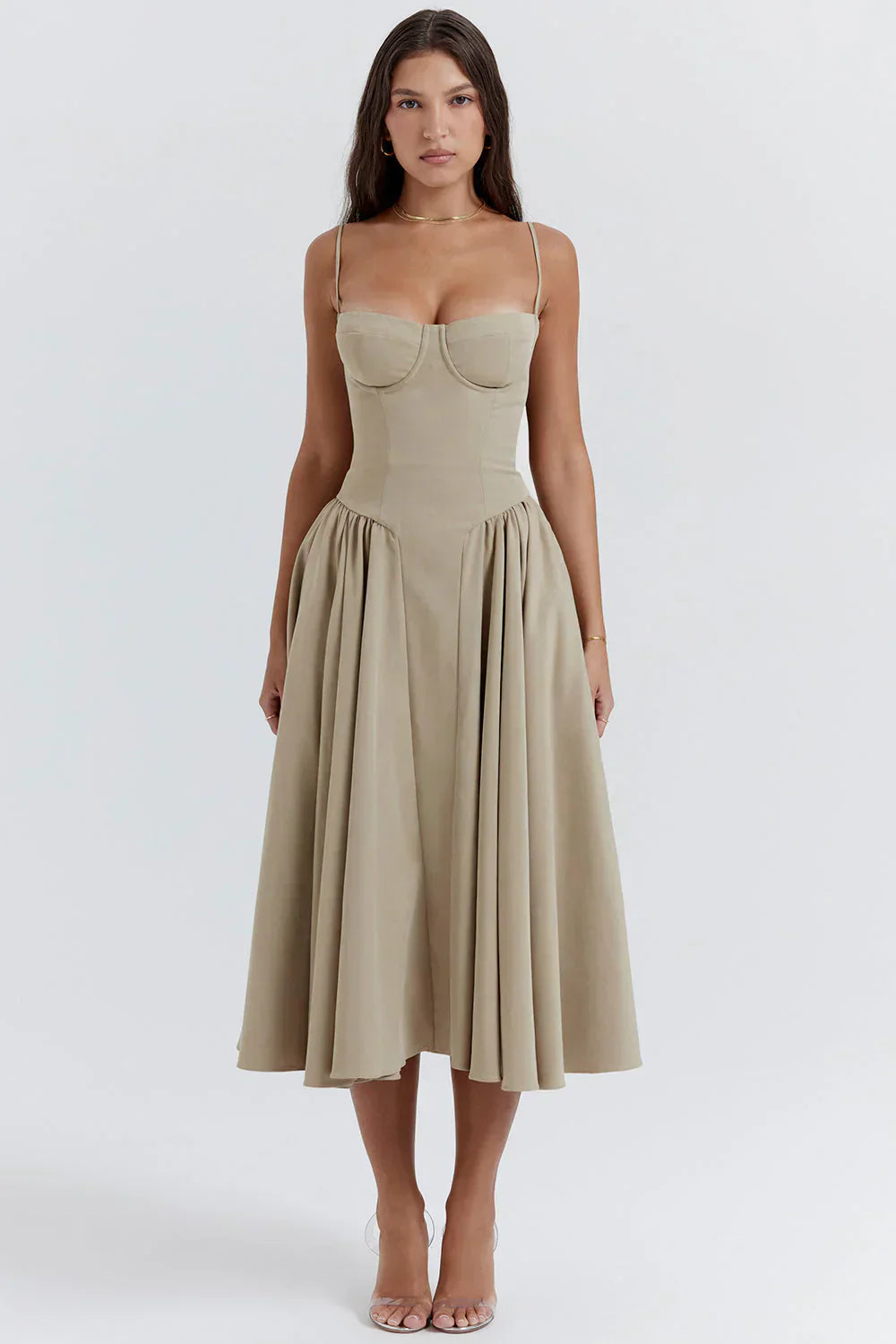 Sabine | Robe Corset Élégante à Fines Bretelles