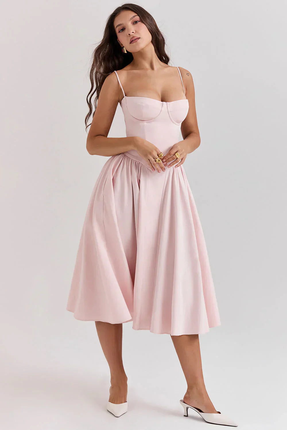 Sabine | Robe Corset Élégante à Fines Bretelles