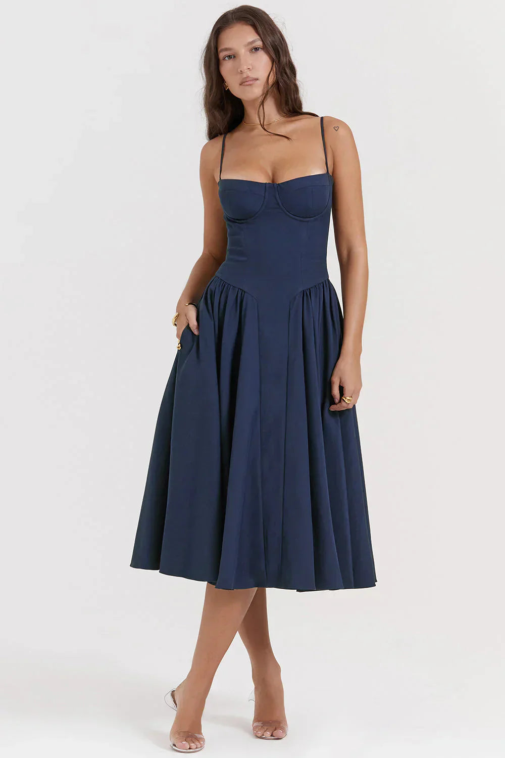 Sabine | Robe Corset Élégante à Fines Bretelles