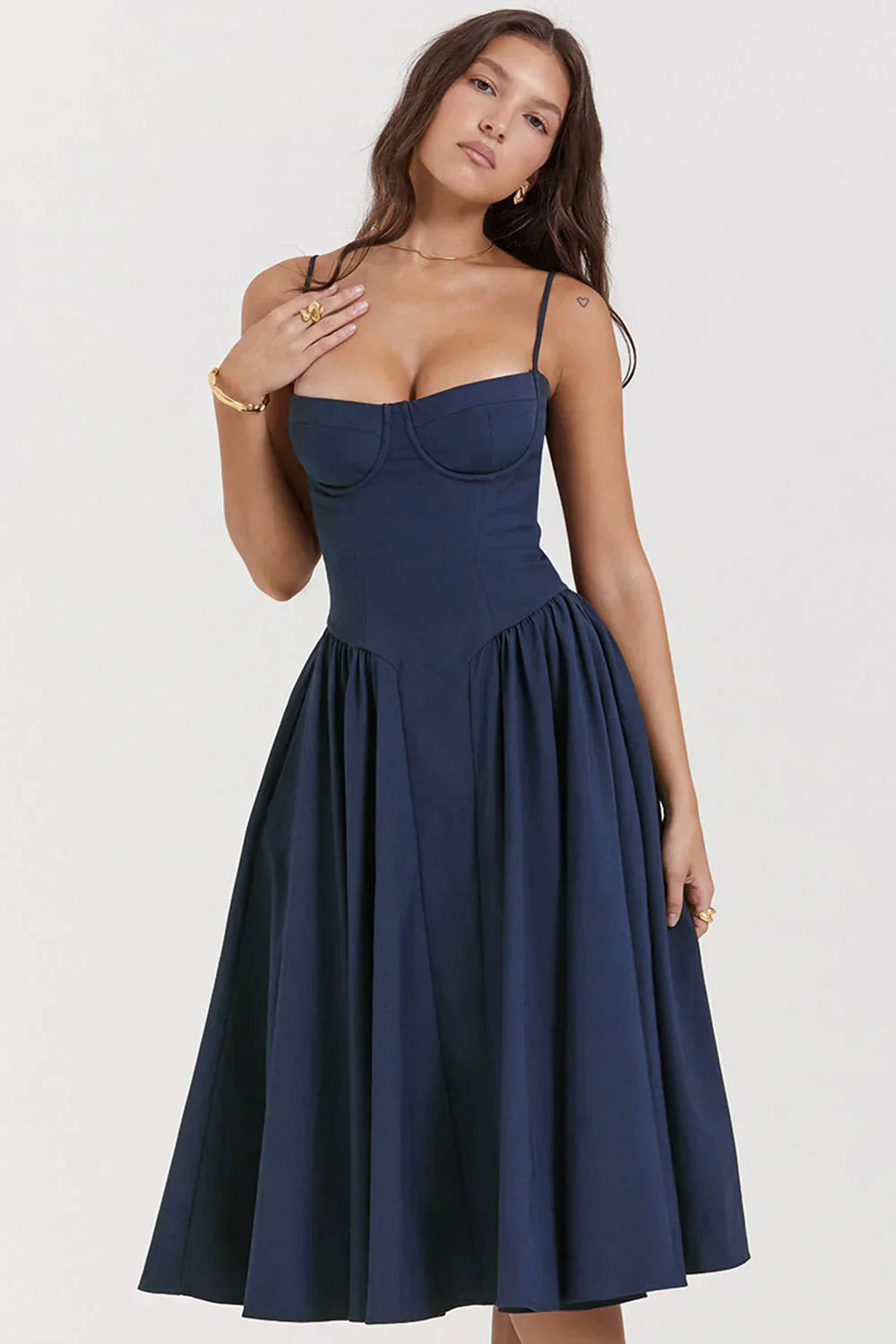 Sabine | Robe Corset Élégante à Fines Bretelles