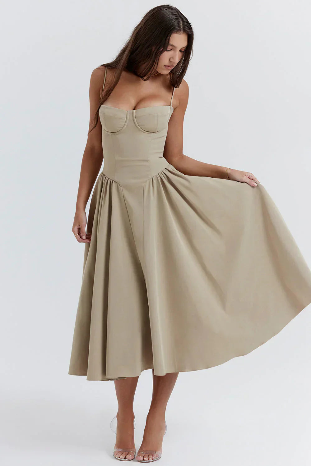 Sabine | Robe Corset Élégante à Fines Bretelles