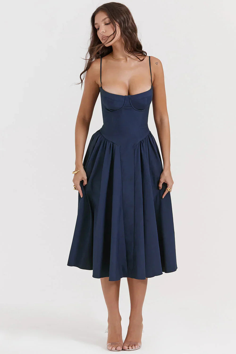 Sabine | Robe Corset Élégante à Fines Bretelles