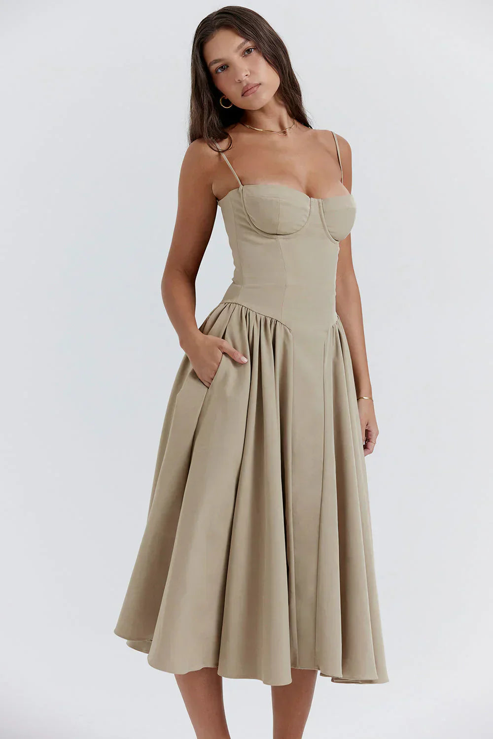 Sabine | Robe Corset Élégante à Fines Bretelles