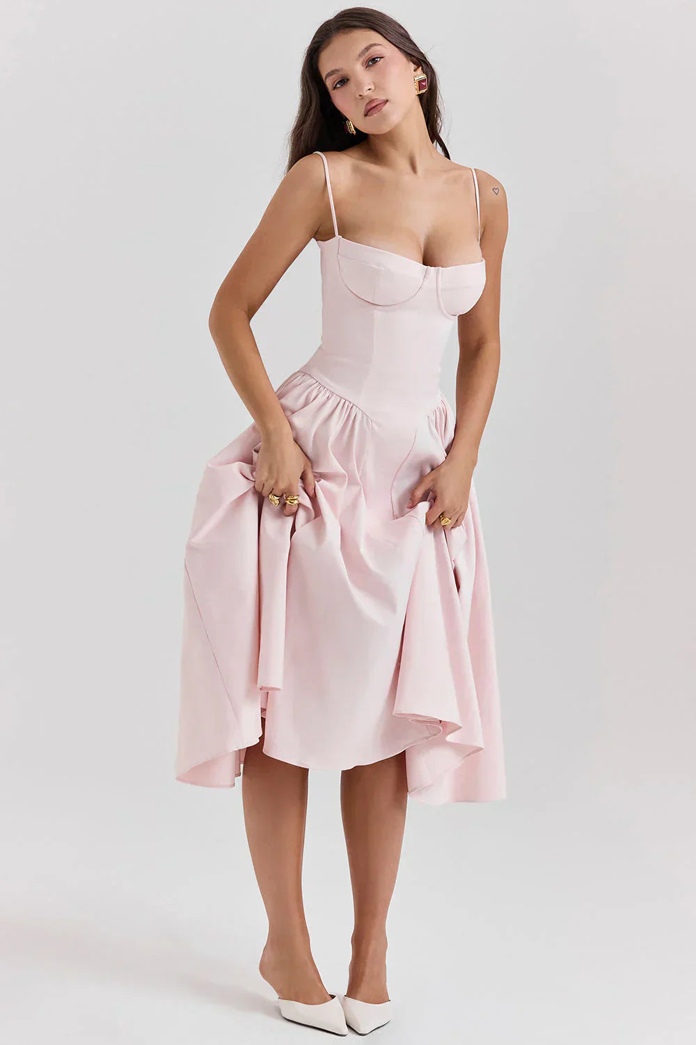 Sabine | Robe Corset Élégante à Fines Bretelles