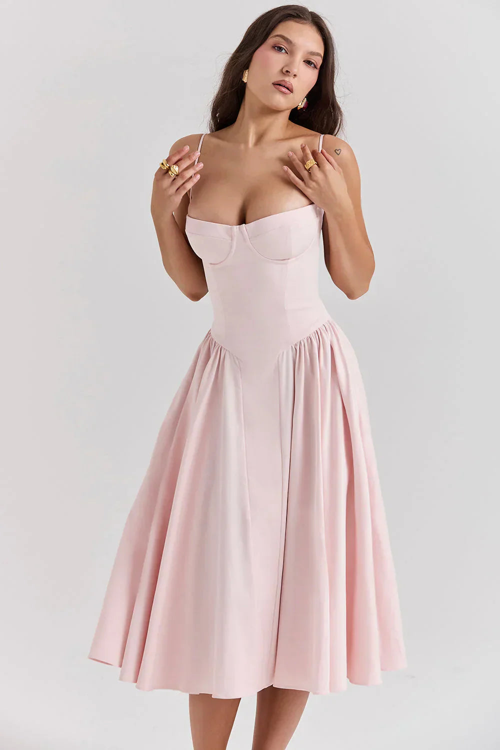 Sabine | Robe Corset Élégante à Fines Bretelles