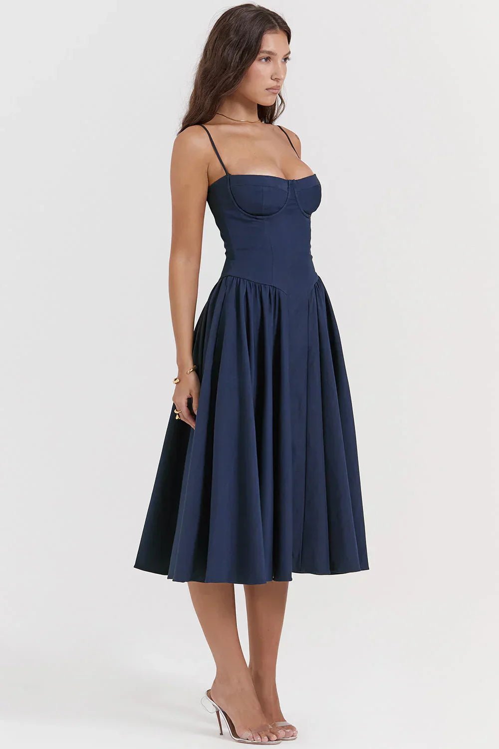 Sabine | Robe Corset Élégante à Fines Bretelles