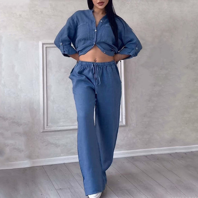 Isla | Ensemble Chemise Boutonnée et Pantalon