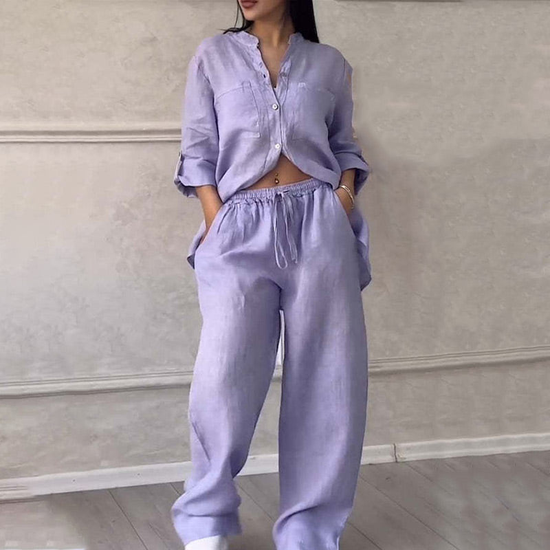 Isla | Ensemble Chemise Boutonnée et Pantalon