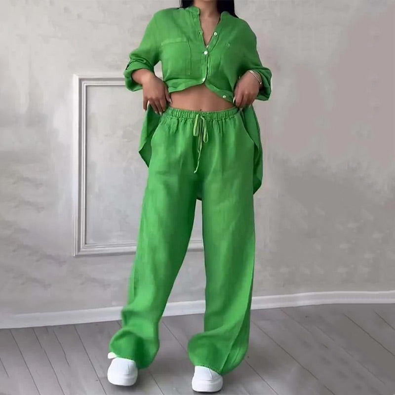 Isla | Ensemble Chemise Boutonnée et Pantalon