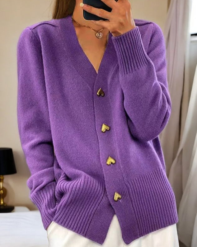 Clara | Cardigan Élégant avec Boutons en Cœur