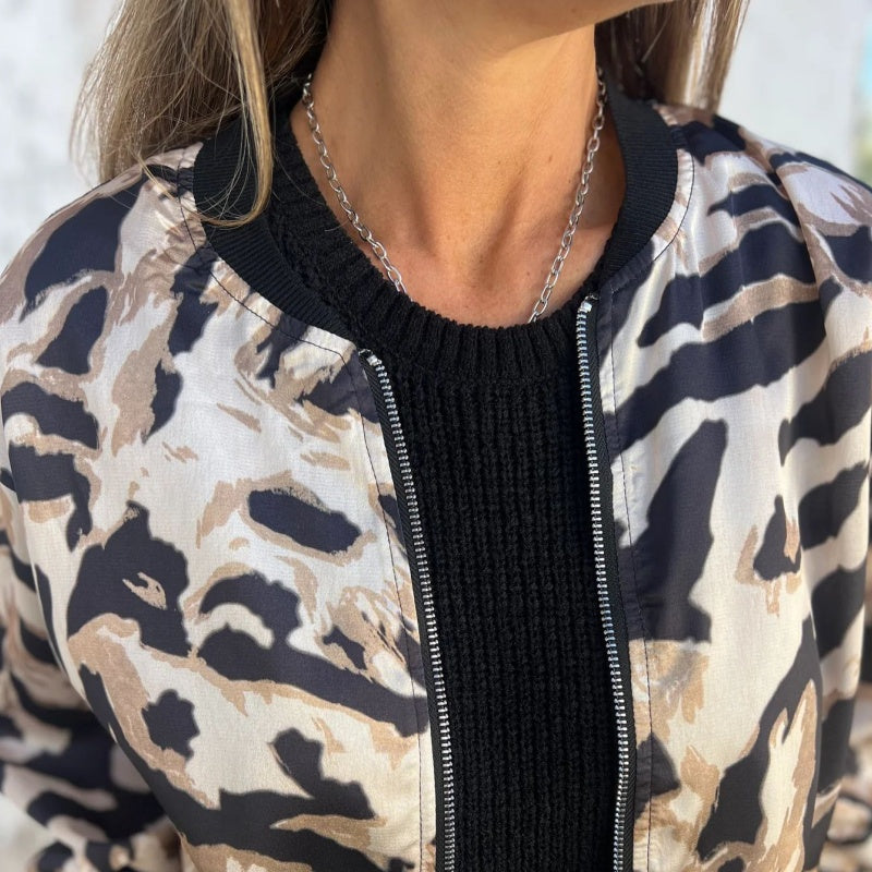 Salomé | Blouson Zippé Imprimé Zèbre