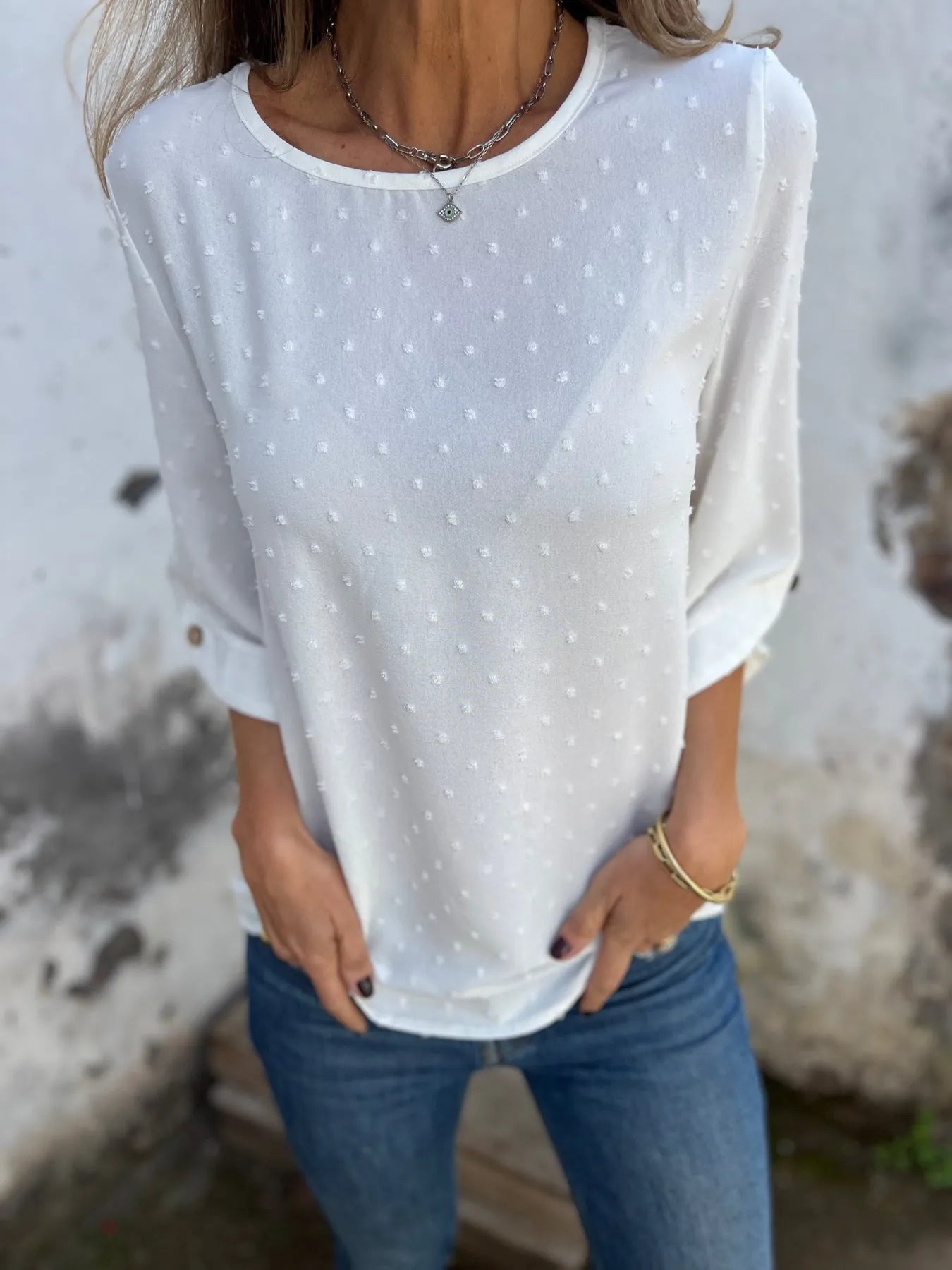 Ariane | Blouse Élégante à Pois